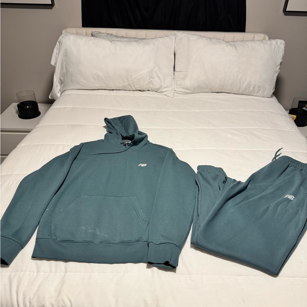 New Balance Teal Hoodie and Sweatpants Set